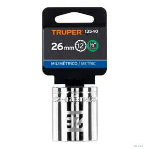 Dado de 26 mm, 12 puntas, cuadro 1/2", Truper 13540