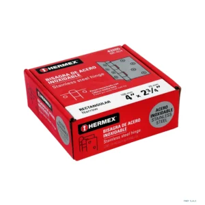 Bisagra rectangular 4" acero inoxidable, HERMEX 43205 - Imagen 1