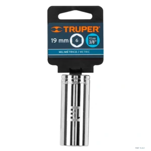Dado largo de 19 mm, 6 puntas, cuadro 3/8", Truper 13779 - Imagen 1