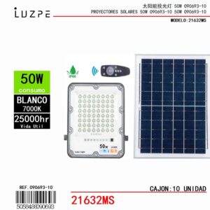 Panel Solar con Casco Metal de 50W Blanco
