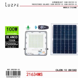 Panel Solar con Casco Metal de 100W Blanco
