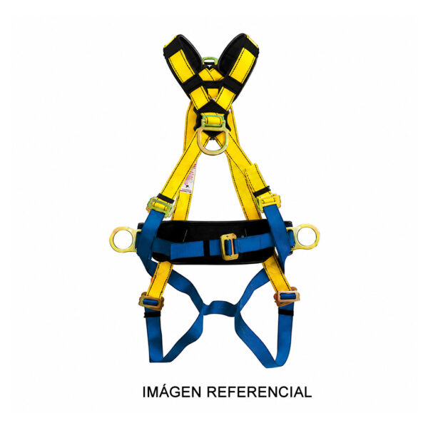 Arnés en X 4 aros y 6 hebillas con faja lumbar Arnés en X 4 aros y 6 hebillas con faja lumbar