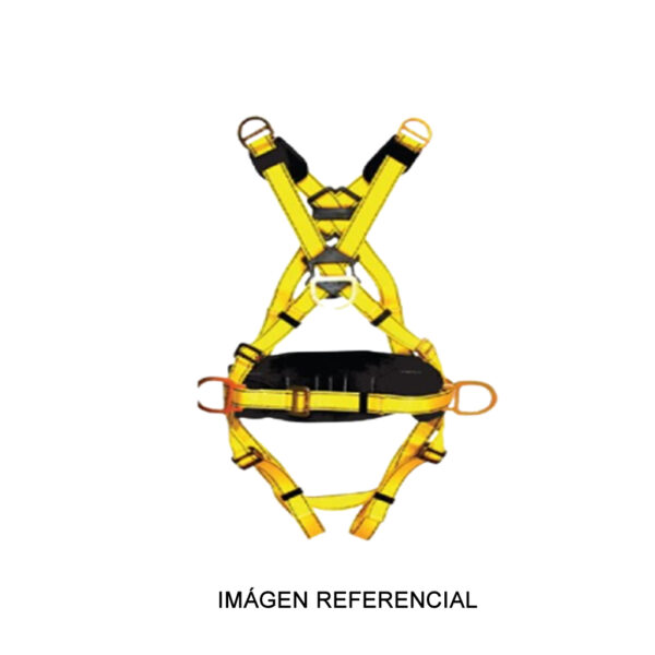 Arnés en X 6 aros y 7 hebillas con faja lumbar Arnés en X 6 aros y 7 hebillas con faja lumbar