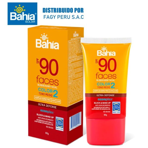 Bloqueador Bahía Faces Color 2 SPF90 60g. Bloqueador Bahía Faces Color 2 SPF90 60g.