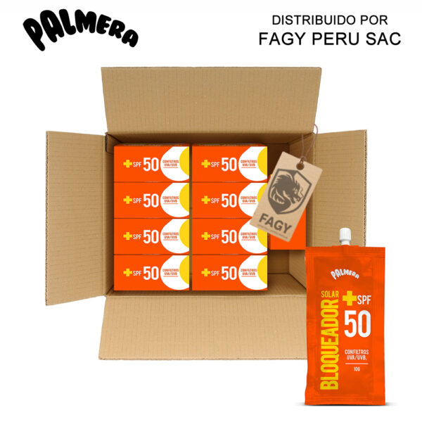 Bloqueador Solar SPF 50 en sachet de 10 gramos con Tapita – Palmera Sun