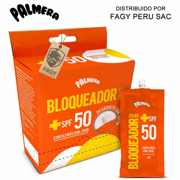Bloqueador Solar SPF 50 en sachet de 10 gramos con Tapita – Palmera Sun_fagy Bloqueador Solar SPF 50 en sachet de 10 gramos con Tapita – Palmera Sun