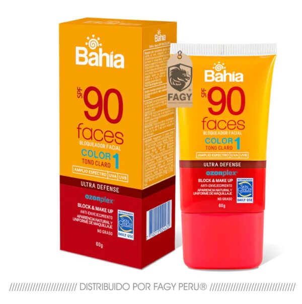 Bloqueador bahía faces color 1 Spf90 60 gr. Bloqueador bahía faces color 1 Spf90 60 gr.