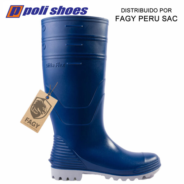 Bota de PVC Ditta Flex Impermeable azul-plomo
