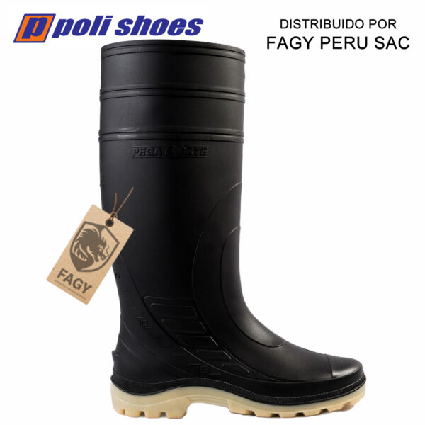 Bota de PVC Pega Forte Impermeable Liviano negro-amarillo