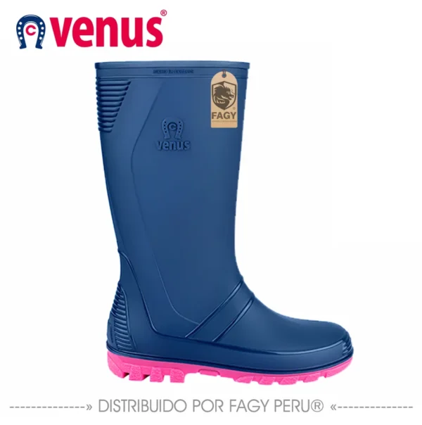 Bota impermeable andina azul fucsia Bota impermeable andina azul fucsia
