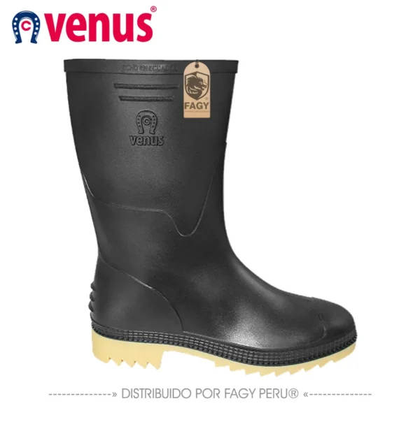 Bota impermeable caminera negra amarilla Bota impermeable caminera negra amarilla