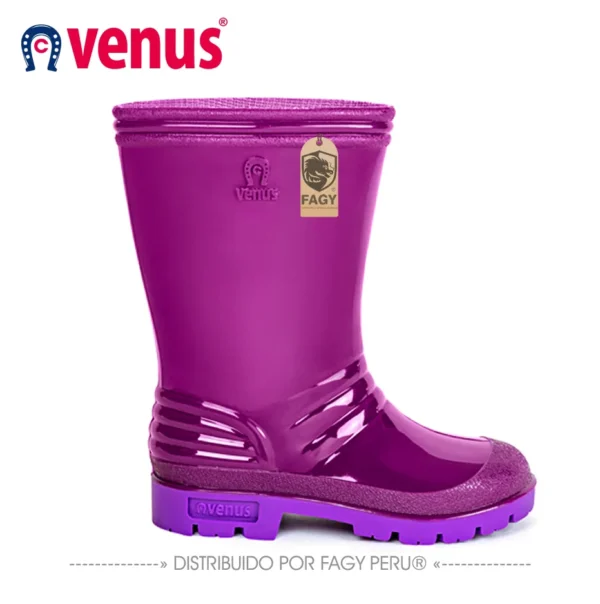 Bota impermeable venus sin sticker infantil violeta Bota impermeable venus sin sticker infantil violeta