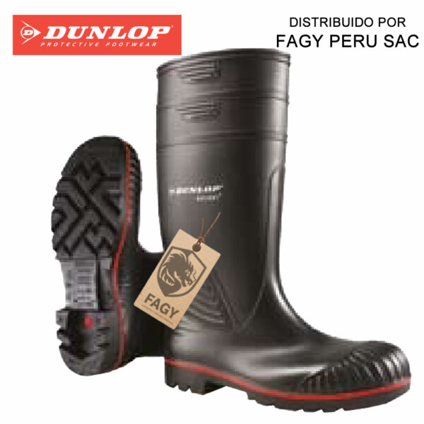 Bota punta de acero resistente a quimicos negro rojo Dupont