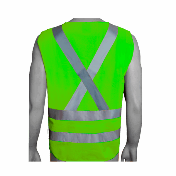 CHALECO ALTA VELOCIDAD VERDE 4 BANDAS REFLEC