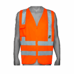 CHALECO RFX ALTA VELOCIDAD NARANJO 4 BANDAS REFLECTIVAS C/CIERRE steelpro