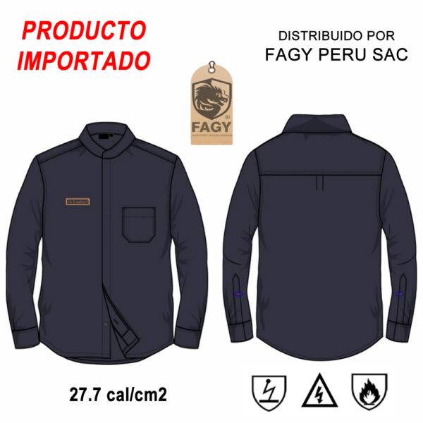 Camisa resistente a la llama(ignifuga) de 27.7 cal-cm2