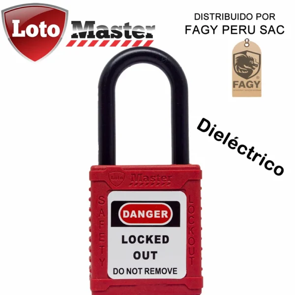 Candado de seguridad aislado 1 1-2 loto master