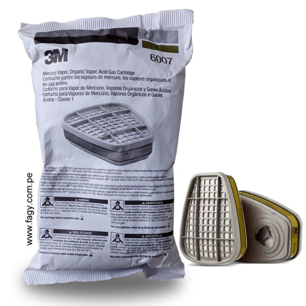 Cartucho 3M 6007 contra vapor de mercurio Cartucho 3M 6007 contra vapor de mercurio