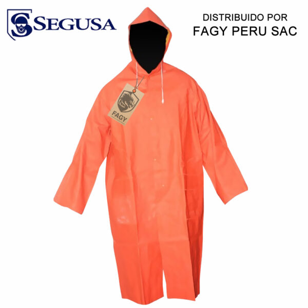 Casaca de pvc color naranja-amarilla