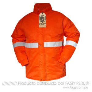 Casaca térmica con forro polar con cinta reflectiva lineal