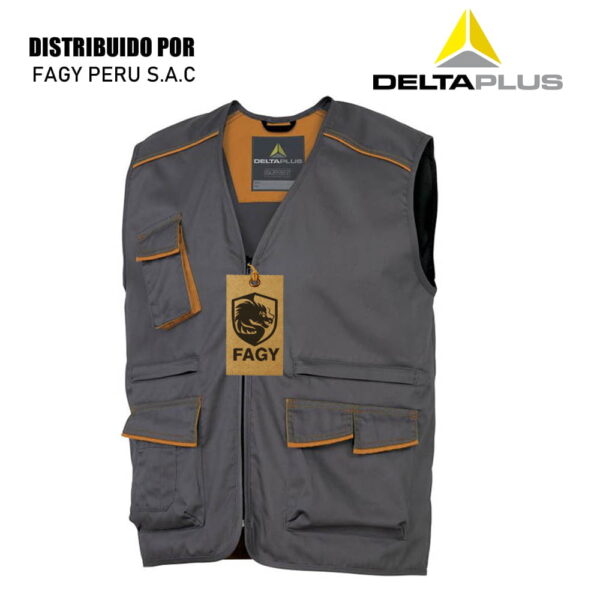 Chaleco Delta Plus M6gil Plomo-Naranja