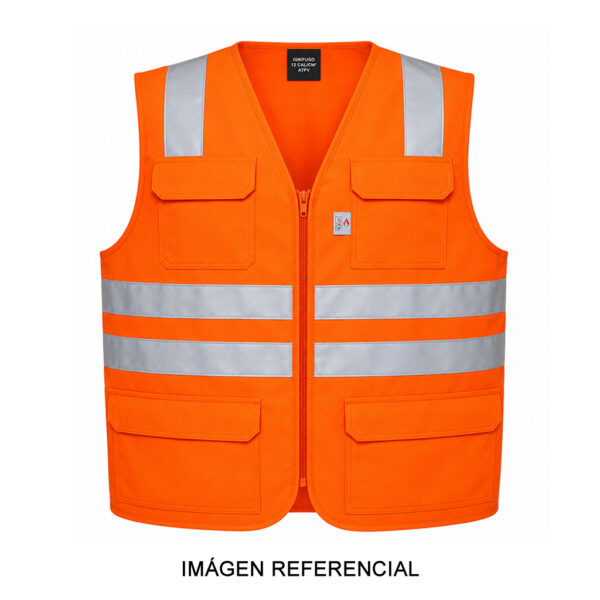 Chaleco Ignífugo de 12 cal/cm² con cinta reflectiva