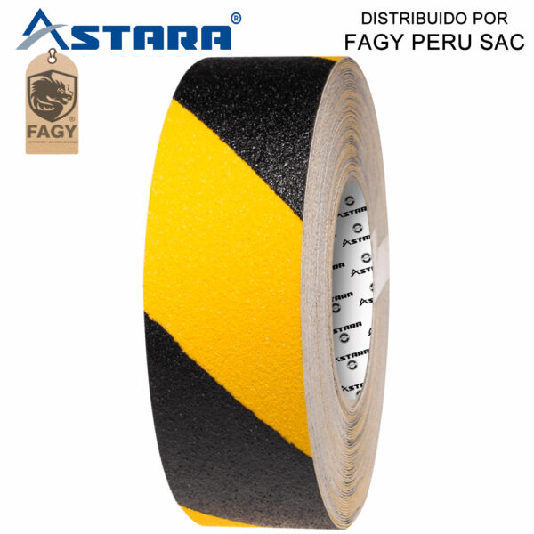 Cinta antideslizante amarillo-negro 5cm x 18m Astara