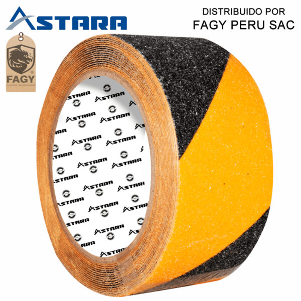 Cinta antideslizante amarillo-negro 5cm x 5m Astara