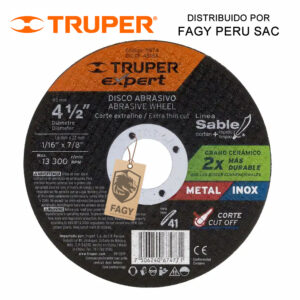 Disco 4-1/2″ corte de metal Truper 11974