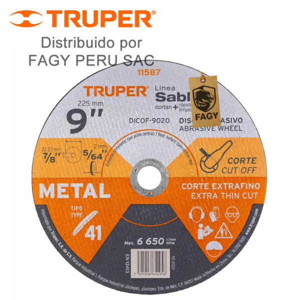 Disco 9″ corte de metal Truper 11587 Disco 9″ corte de metal Truper 11587