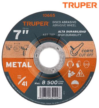 Disco para corte de metal 10665 Truper Disco para corte de metal 10665 Truper