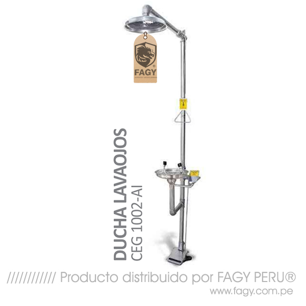 Ducha lavaojos acero inoxidable con pedal CEG 1002-AI Ducha lavaojos acero inoxidable con pedal CEG 1002-AI