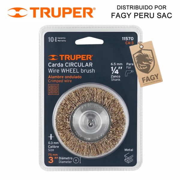 Escobilla circular 3″ Truper 11570 Escobilla circular 3″ Truper 11570