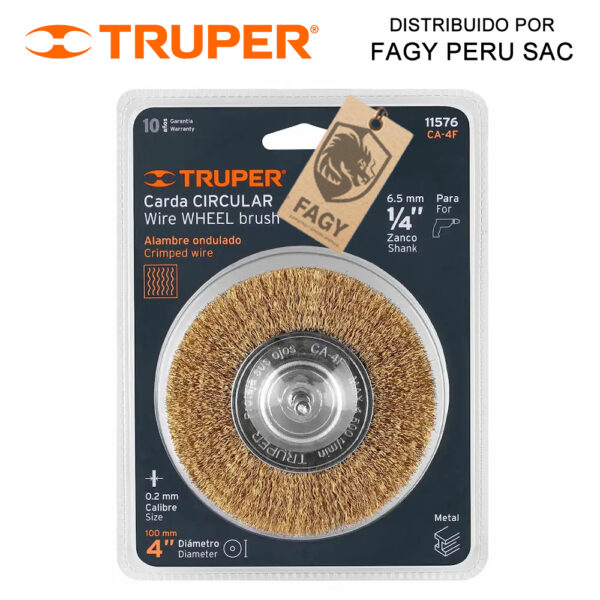 Escobilla circular 4″ Truper 11576 Escobilla circular 4″ Truper 11576