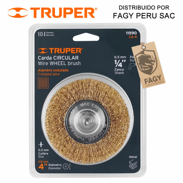 Escobilla circular 4″ Truper 11590 Escobilla circular 4″ Truper 11590
