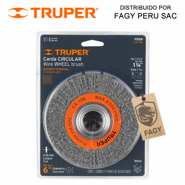 Escobilla de alambre ondulado 6″ x 1-1-8″ Truper 11526 Escobilla de alambre ondulado 6″ x 1-1/8″ Truper 11526