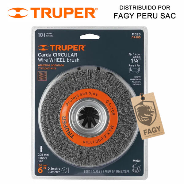Escobilla de alambre ondulado 6″ x 13-16″ Truper 11523 Escobilla de alambre ondulado 6″ x 13/16″ Truper 11523