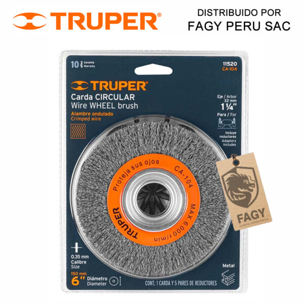 Escobilla de alambre ondulado 6″ x 3-4″ Truper 11520 Escobilla de alambre ondulado 6″ x 3/4″ Truper 11520
