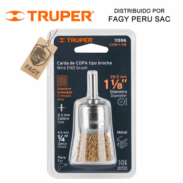 Escobilla tipo copa 1-1-8″ Truper 11596 Escobilla tipo copa 1-1/8″ Truper 11596