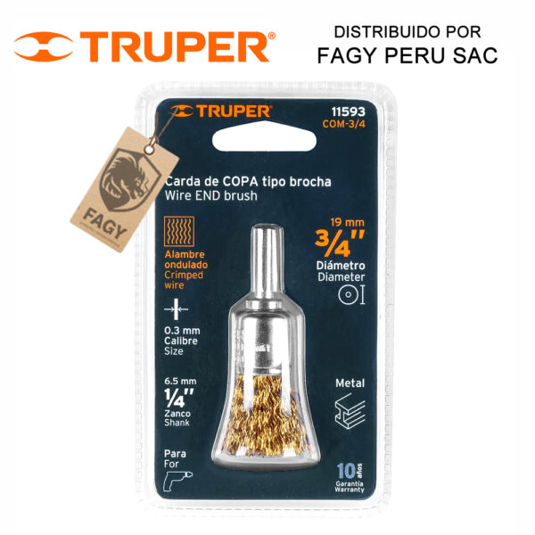 Escobilla tipo copa 3-4″ Truper 11593 Escobilla tipo copa 3/4″ Truper 11593