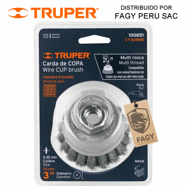 Escobilla tipo copa 3″ Truper 100851 Escobilla tipo copa 3″ Truper 100851