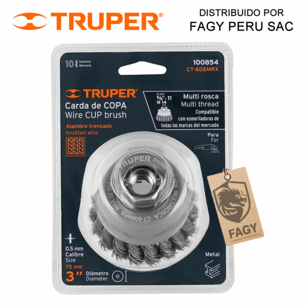 Escobilla tipo copa 3″ Truper 100854 Escobilla tipo copa 3″ Truper 100854