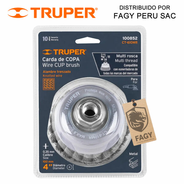 Escobilla tipo copa 4″ Truper 100852 Escobilla tipo copa 4″ Truper 100852