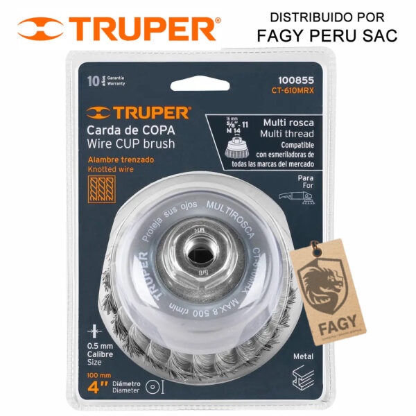 Escobilla tipo copa 4″ Truper 100855 Escobilla tipo copa 4″ Truper 100855
