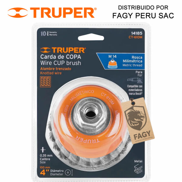 Escobilla tipo copa 4″ Truper 14185 Escobilla tipo copa 4″ Truper 14185