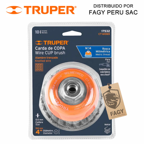 Escobilla tipo copa 4″ Truper 17532 Escobilla tipo copa 4″ Truper 17532