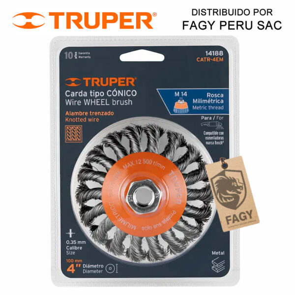 Escobilla tipo plato 4″ Truper 14188 Escobilla tipo plato 4″ Truper 14188