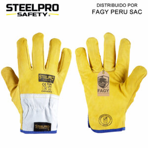 Guante Cuero Driver Amarillo Steelpro
