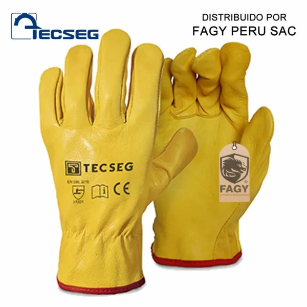 Guante cuero badana amarillo tecseg AS020.fw