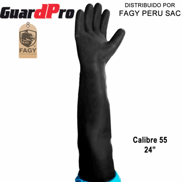 Guante de jebe calibre 55 largo 24 guardpro